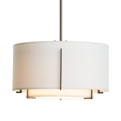 Exos Double Shade Pendant Light in Dark Smoke (Medium/Natural Anna).