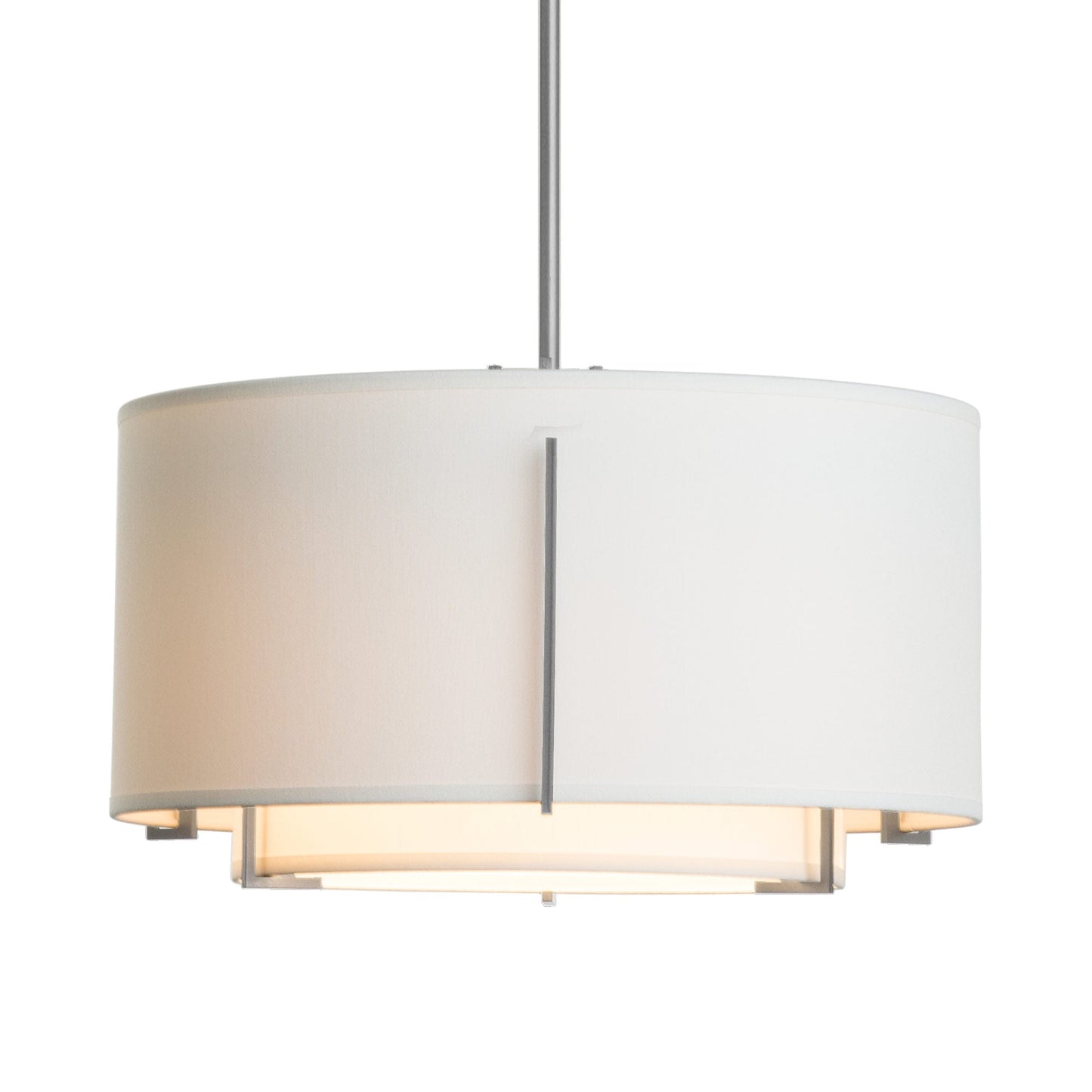 Exos Double Shade Pendant Light in Vintage Platinum (Medium/Natural Anna).