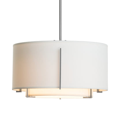 Exos Double Shade Pendant Light in Vintage Platinum (Medium/Natural Anna).