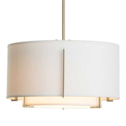 Exos Double Shade Pendant Light in Soft Gold (Large/Natural Anna).