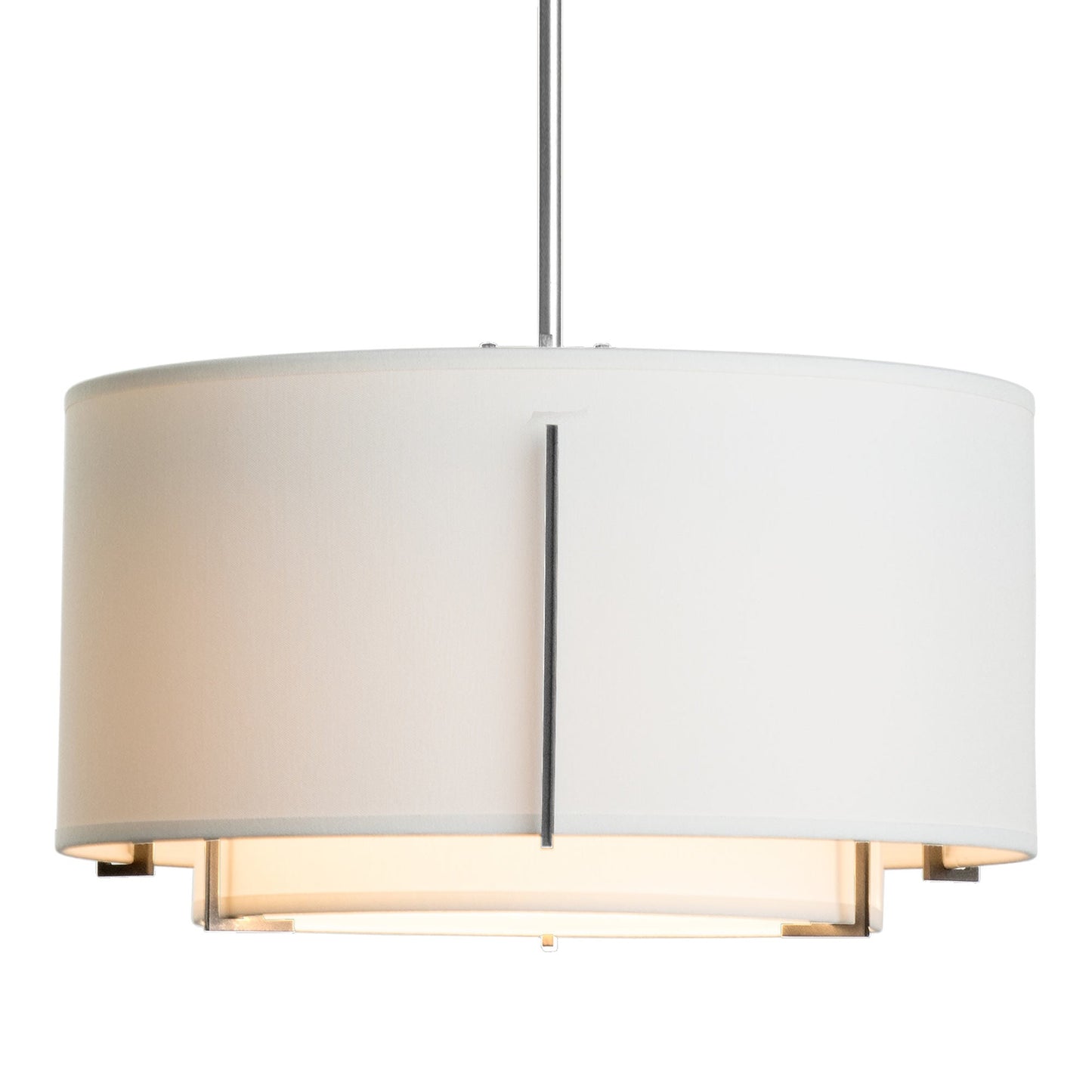 Exos Double Shade Pendant Light in Sterling (Large/Natural Anna).