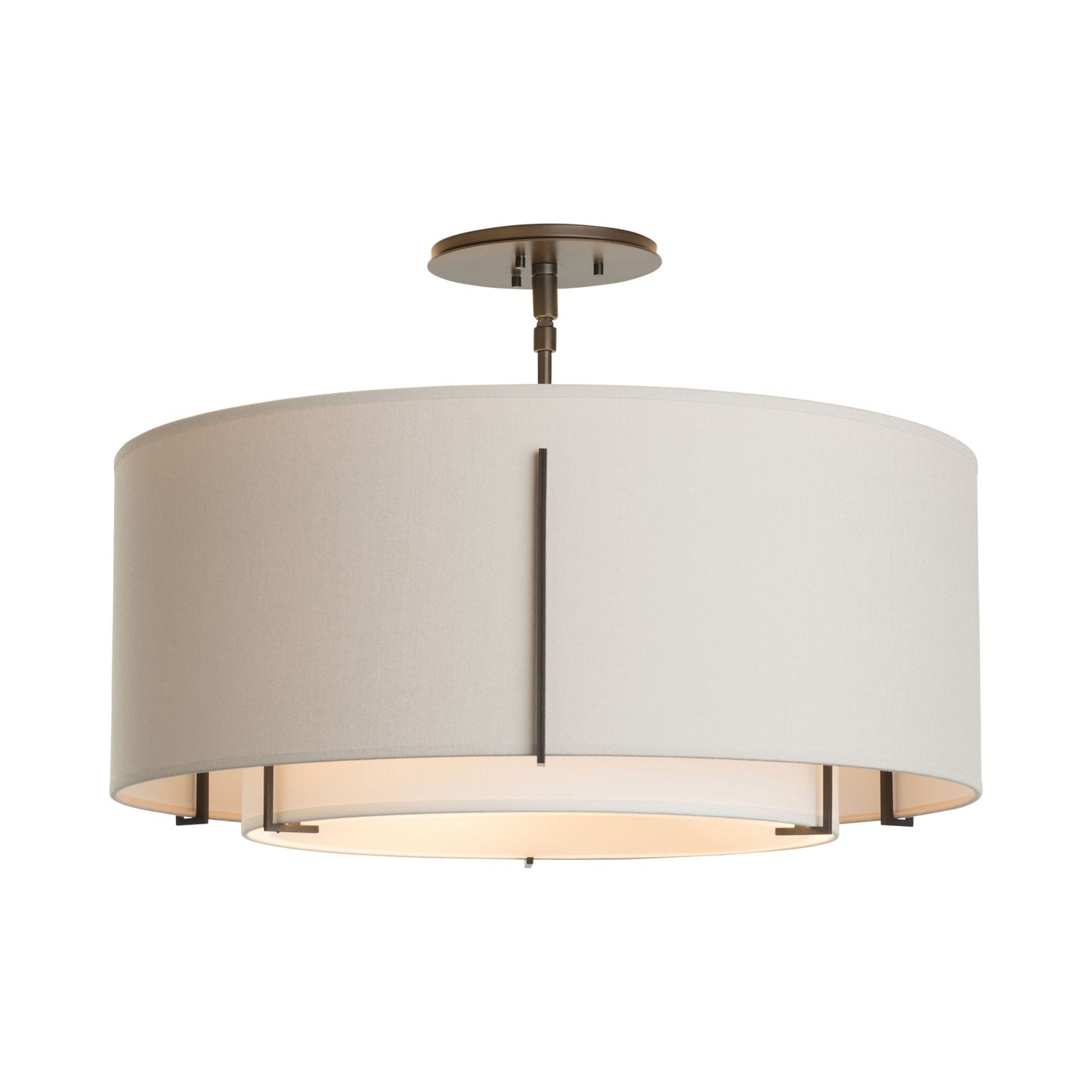 Exos Double Shade Semi Flush Mount Ceiling Light in Detail.
