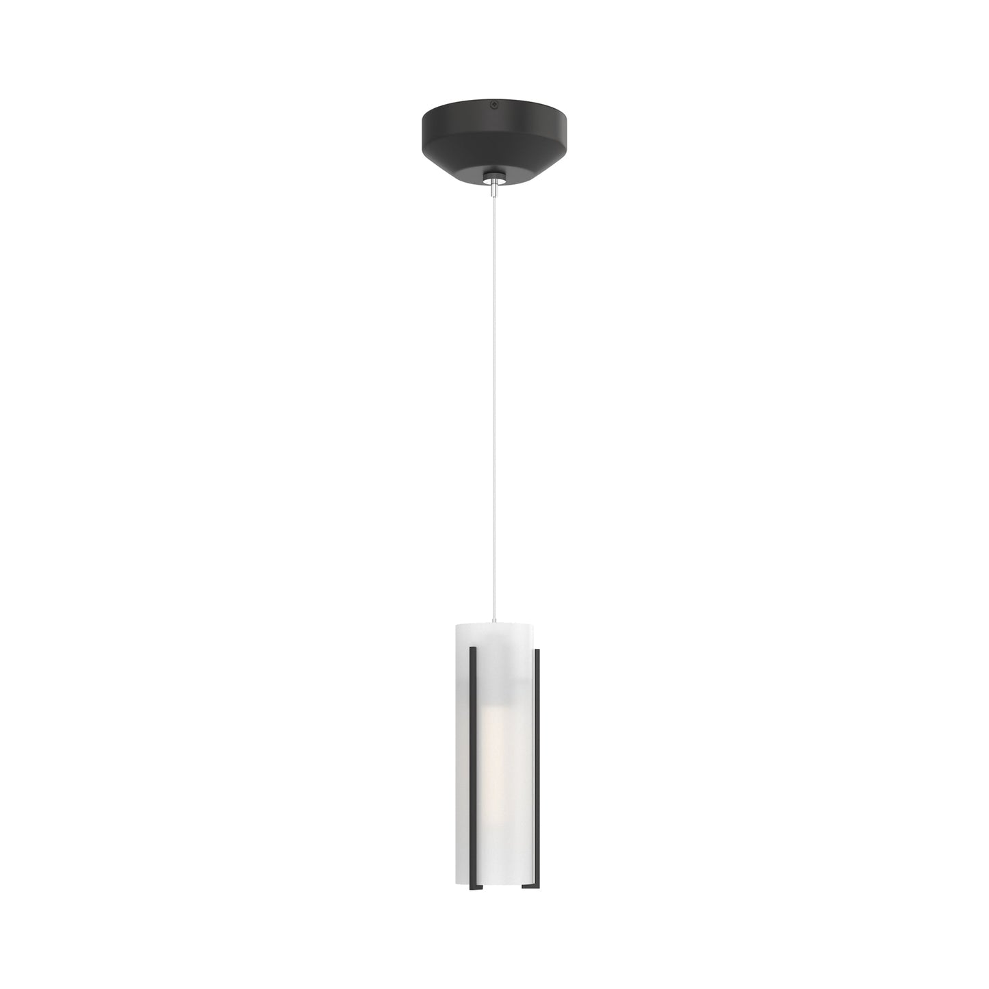 Exos Glass Low Voltage Mini Pendant Light in Black (Opal Glass).