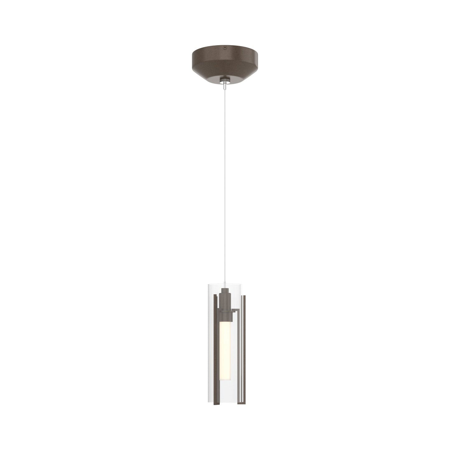 Exos Glass Low Voltage Mini Pendant Light in Bronze (Clear Glass).