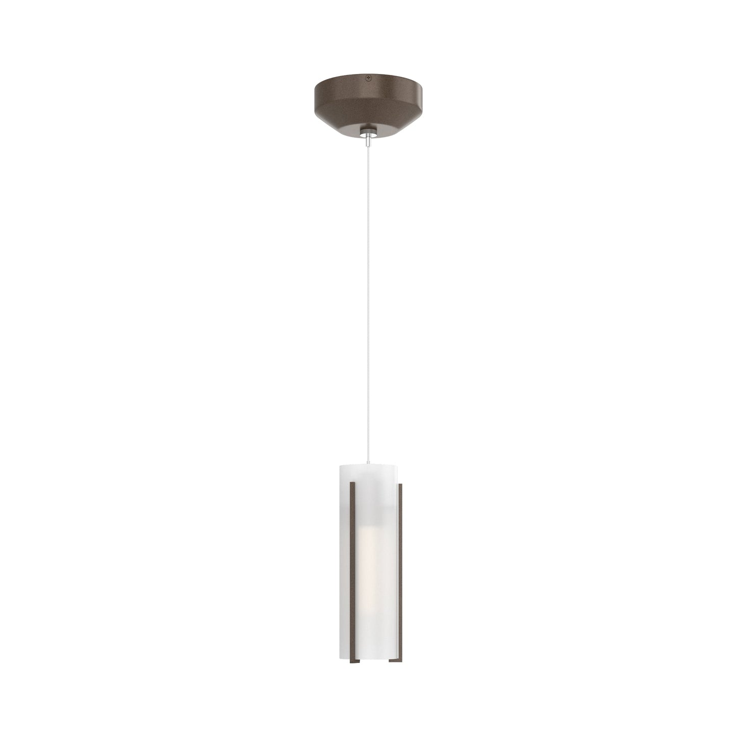Exos Glass Low Voltage Mini Pendant Light in Bronze (Opal Glass).