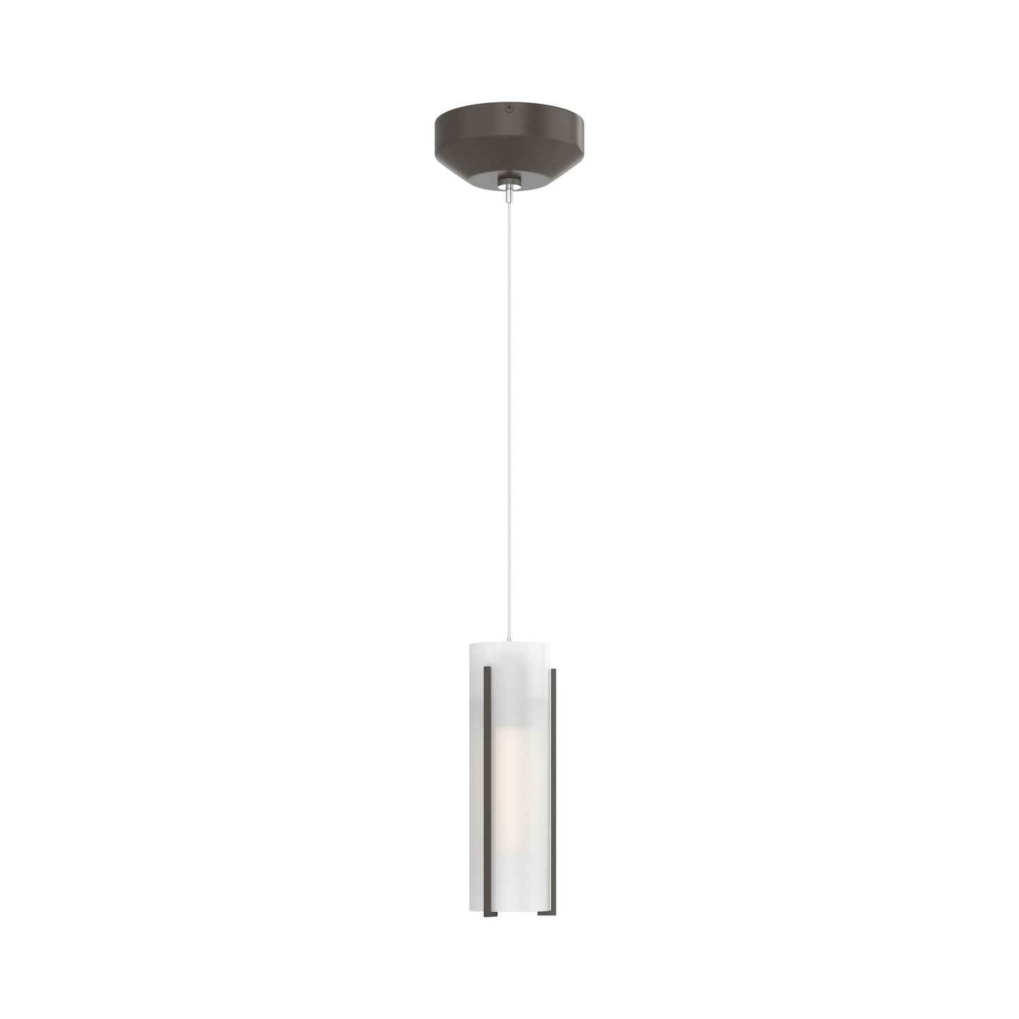 Exos Glass Low Voltage Mini Pendant Light in Dark Smoke (Opal Glass).