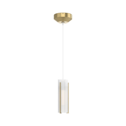Exos Glass Low Voltage Mini Pendant Light in Modern Brass (Opal Glass).