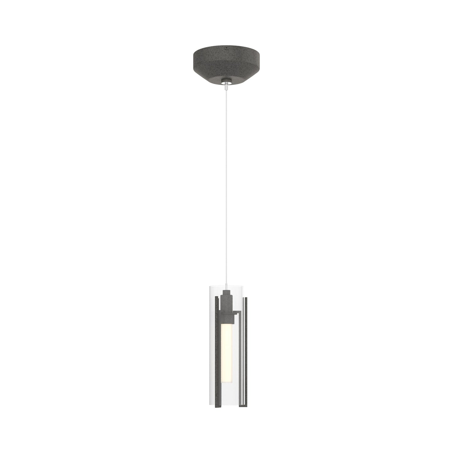 Exos Glass Low Voltage Mini Pendant Light in Natural Iron (Clear Glass).