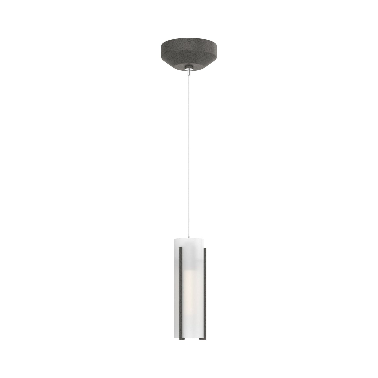 Exos Glass Low Voltage Mini Pendant Light in Natural Iron (Opal Glass).