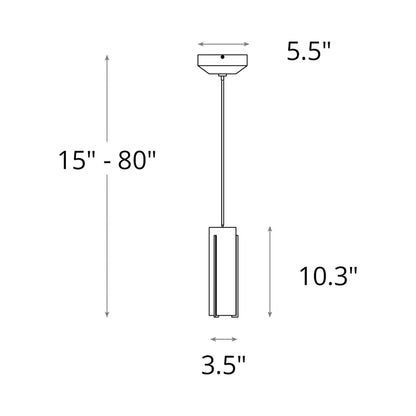 Exos Glass Low Voltage Mini Pendant Light - line drawing.
