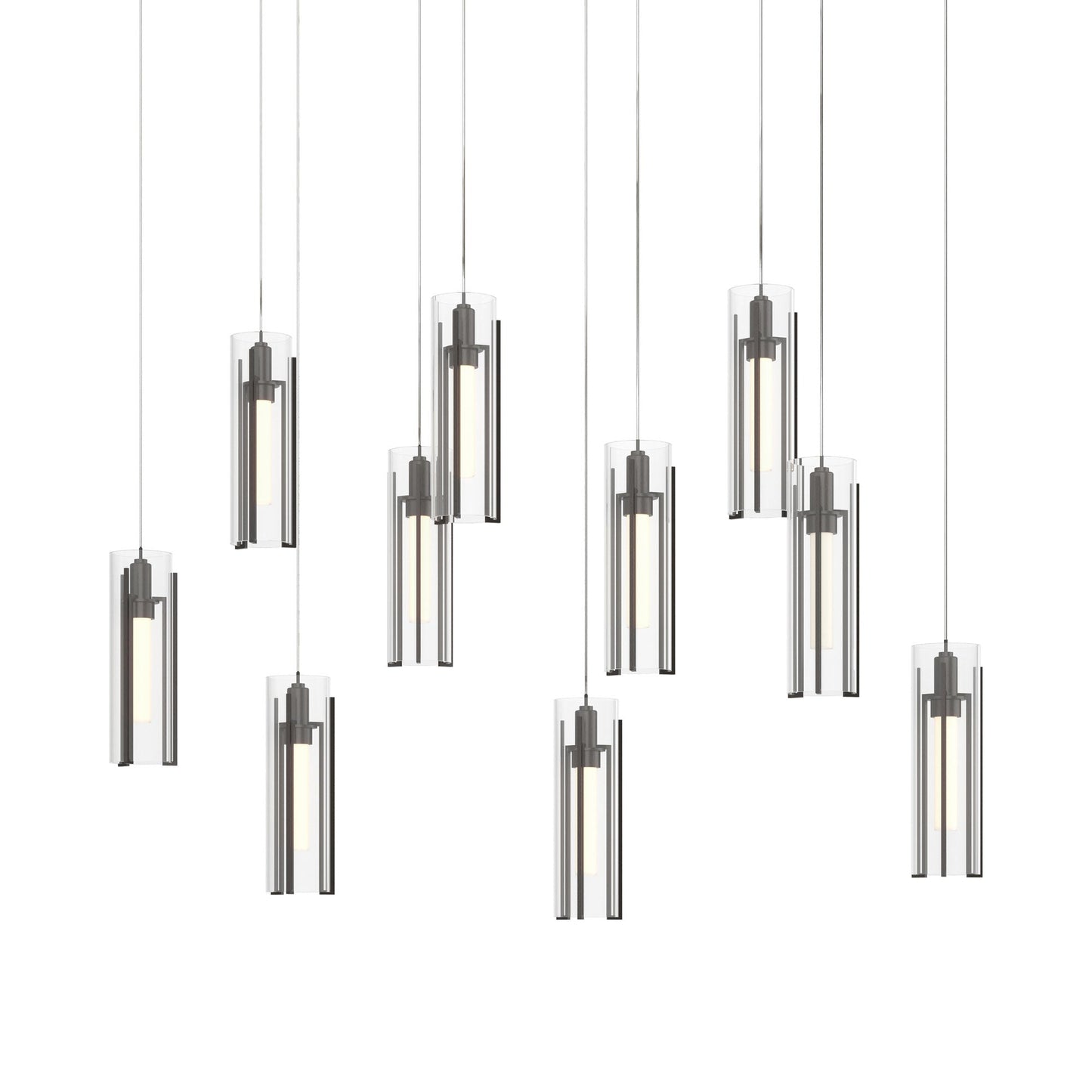 Exos Linear Pendant Light in Oil Rubbed Bronze/Clear Glass (Long).