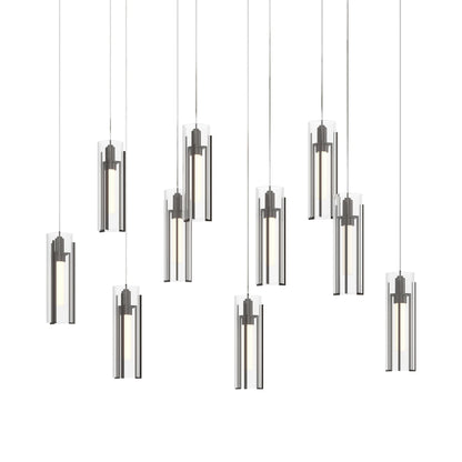 Exos Linear Pendant Light in Oil Rubbed Bronze/Clear Glass (Long).