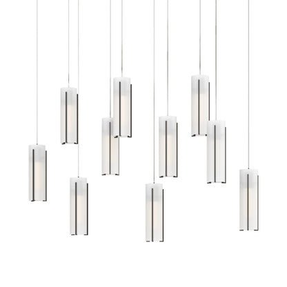 Exos Linear Pendant Light in Oil Rubbed Bronze/Opal Glass (Long).