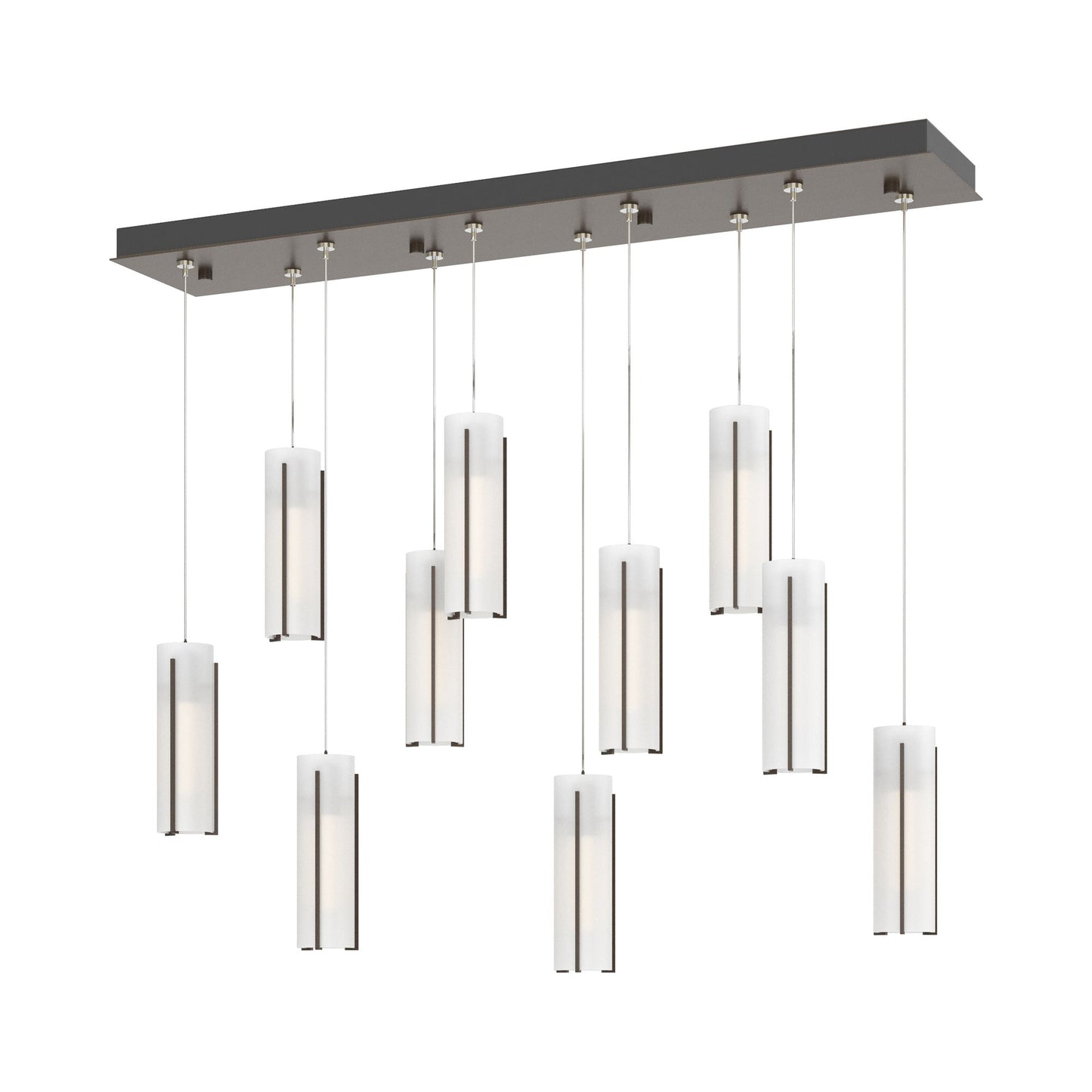 Exos Linear Pendant Light in Bronze/Opal Glass (Standard).