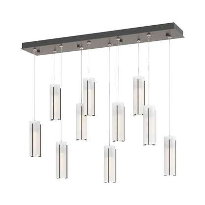 Exos Linear Pendant Light in Bronze/Opal Glass (Standard).