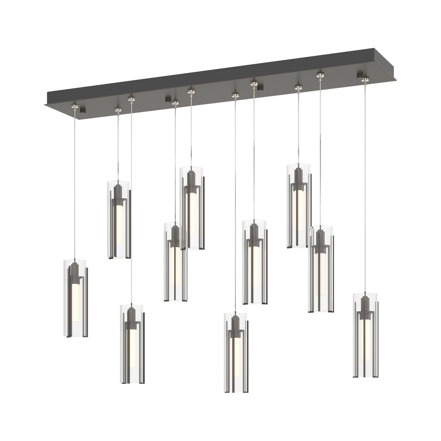 Exos Linear Pendant Light in Dark Smoke/Clear Glass (Standard).