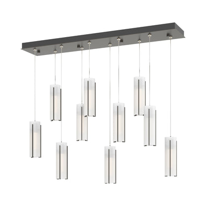 Exos Linear Pendant Light in Dark Smoke/Opal Glass (Standard).