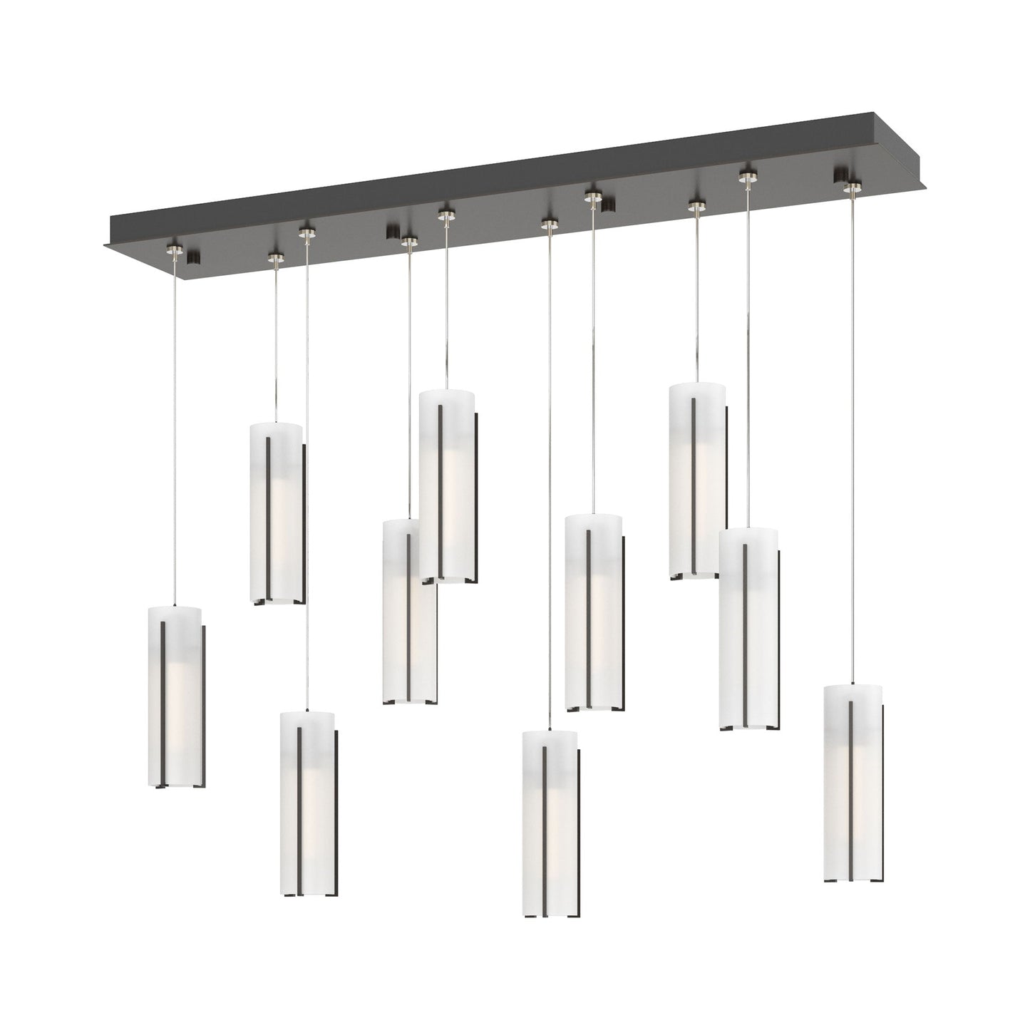 Exos Linear Pendant Light in Oil Rubbed Bronze/Opal Glass (Standard).
