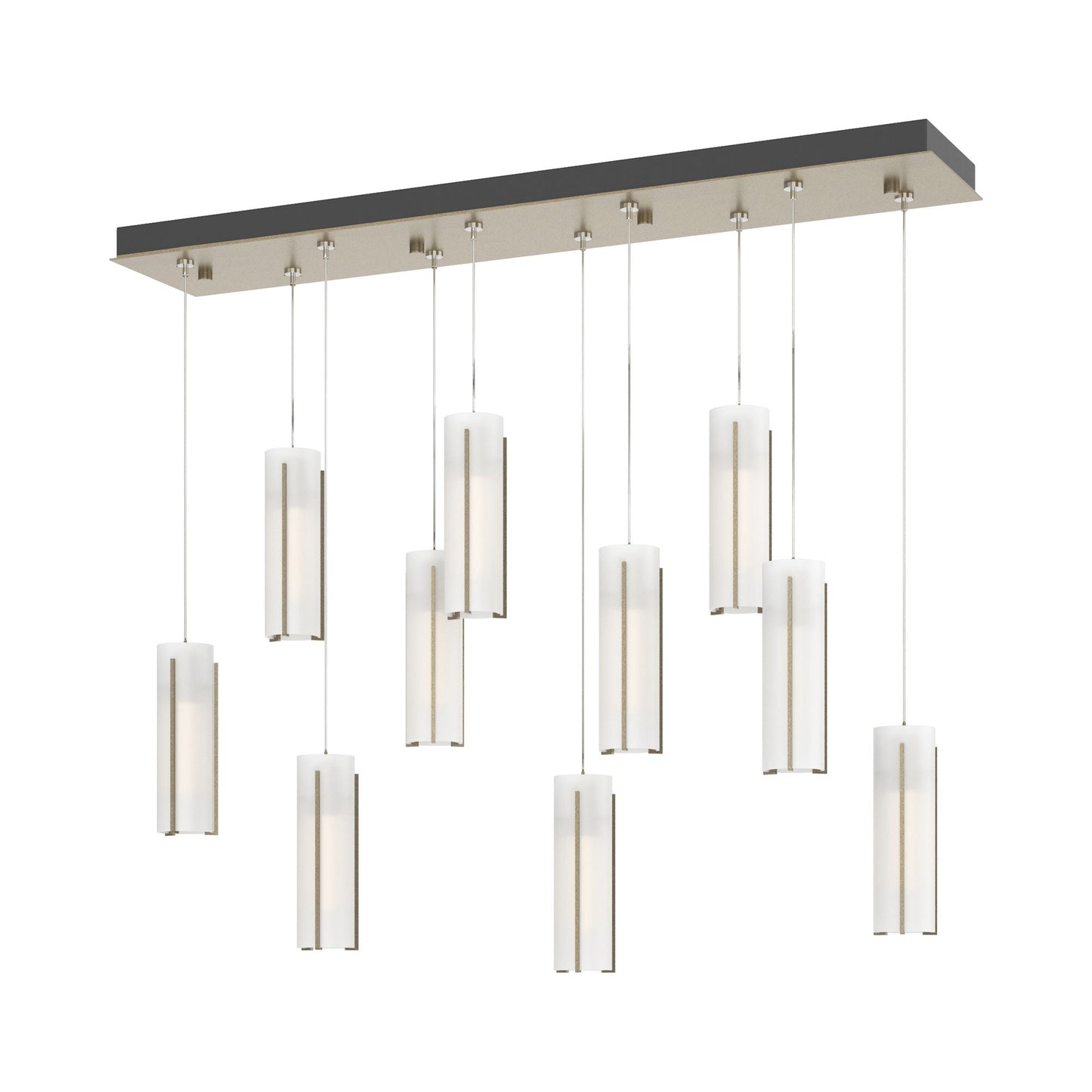 Exos Linear Pendant Light in Soft Gold/Opal Glass (Standard).