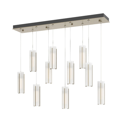 Exos Linear Pendant Light in Soft Gold/Opal Glass (Standard).