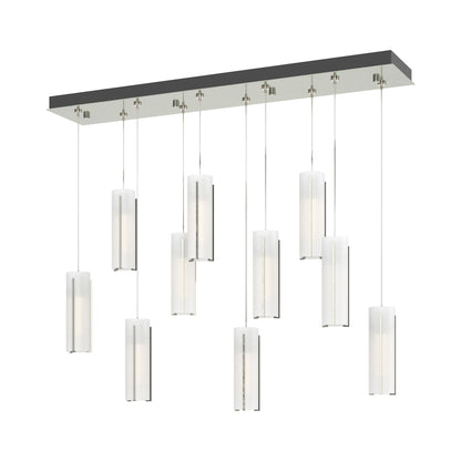 Exos Linear Pendant Light in Sterling/Opal Glass (Standard).