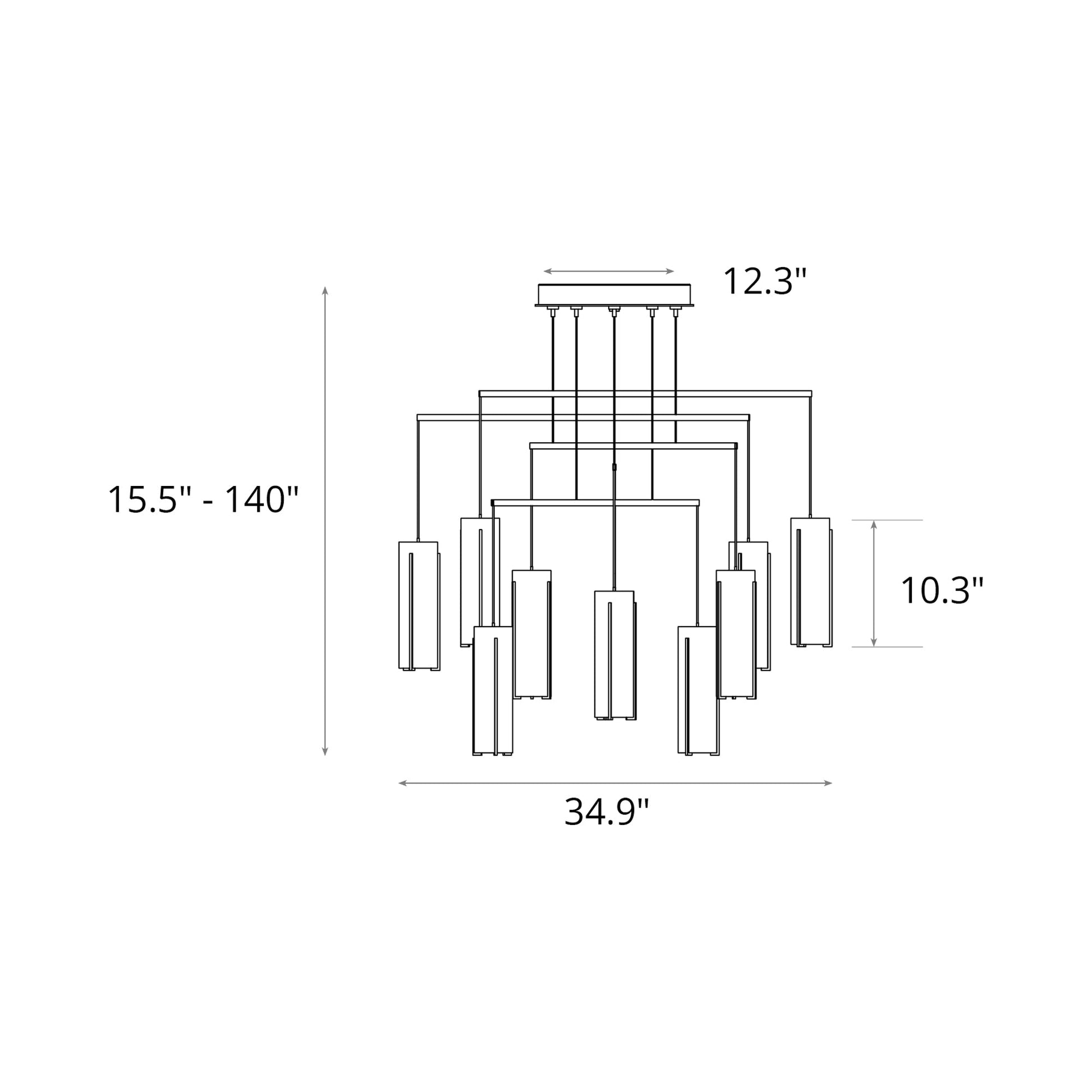 Exos Mobile Pendant Light - line drawing.
