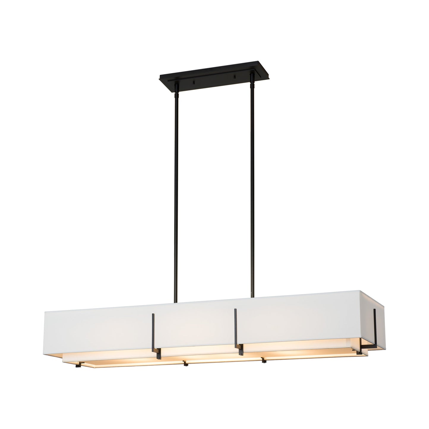 Exos Multi-Light Rectangular Pendant Light in Black (Natural Anna).