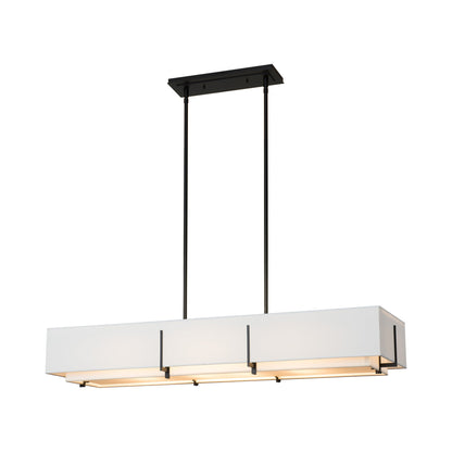 Exos Multi-Light Rectangular Pendant Light in Black (Natural Anna).