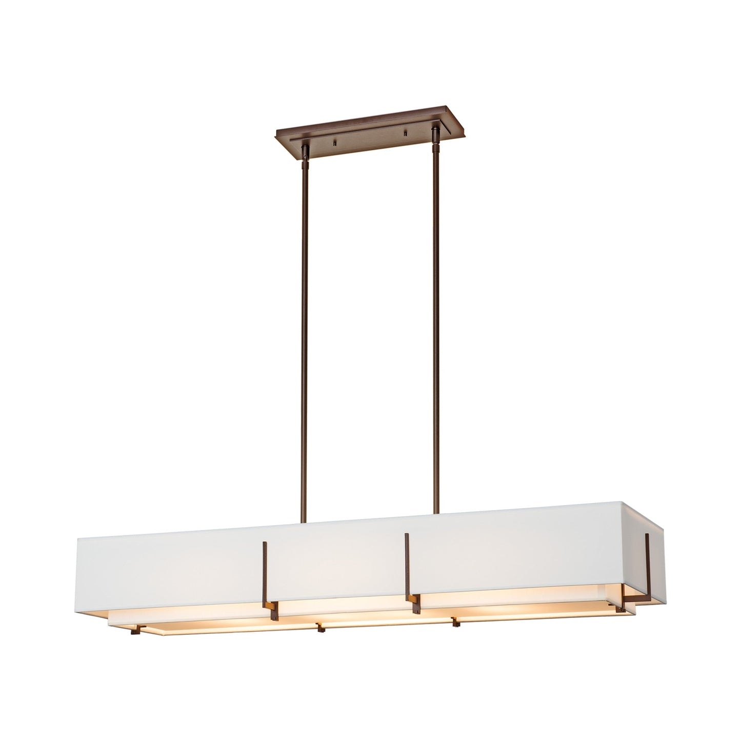 Exos Multi-Light Rectangular Pendant Light in Bronze (Natural Anna).