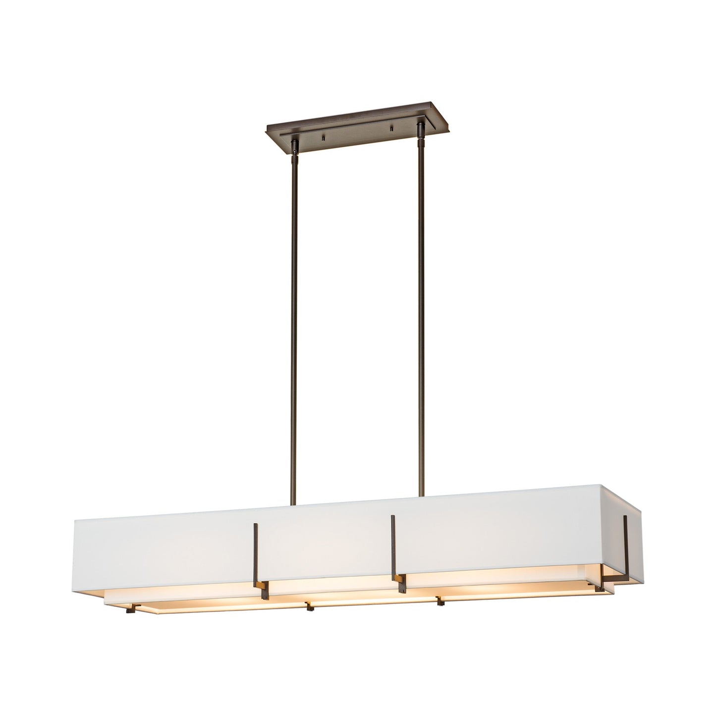 Exos Multi-Light Rectangular Pendant Light in Dark Smoke (Natural Anna).