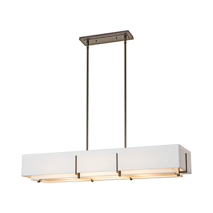 Exos Multi-Light Rectangular Pendant Light in Dark Smoke (Natural Anna).
