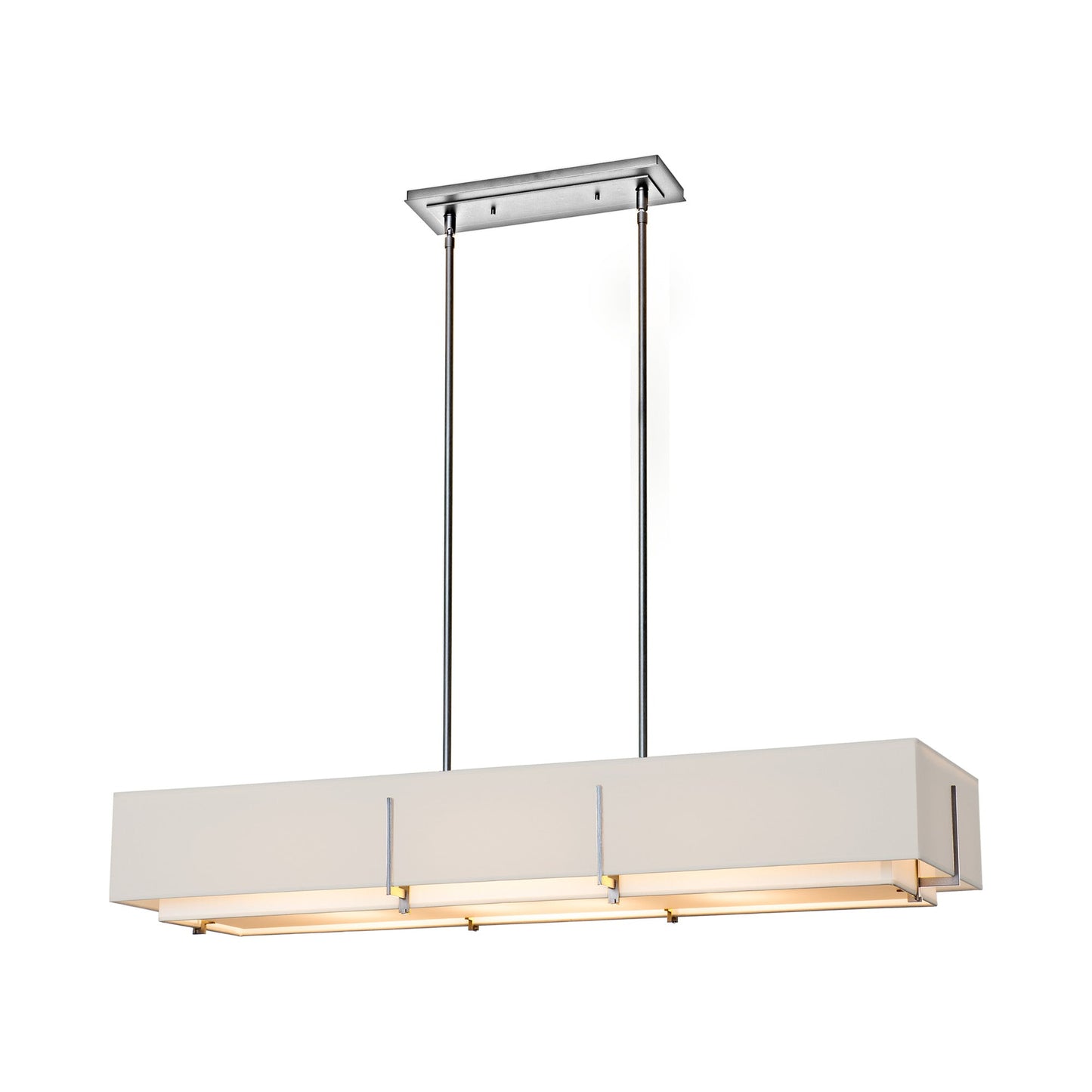 Exos Multi-Light Rectangular Pendant Light in Sterling (Flax).