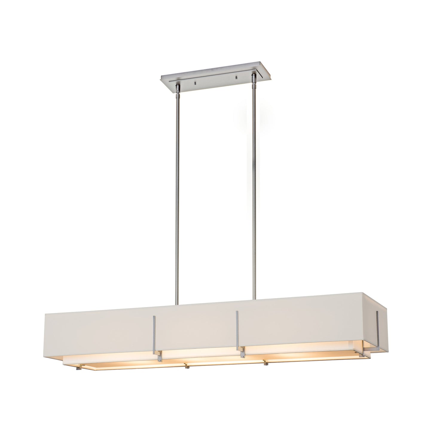 Exos Multi-Light Rectangular Pendant Light in Vintage Platinum (Flax).