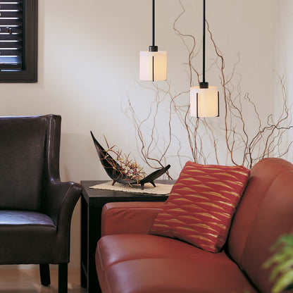 Exos Round Mini Pendant Light in living room.