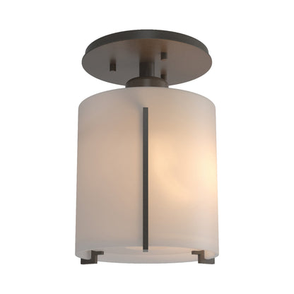 Exos Round Semi Flush Mount Ceiling Light in Dark Smoke.