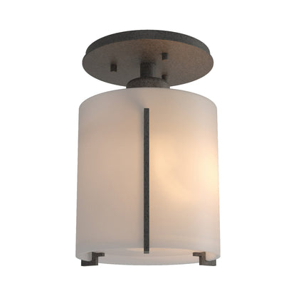 Exos Round Semi Flush Mount Ceiling Light in Natural Iron.