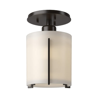 Exos Round Semi Flush Mount Ceiling Light in Oil Rubbed Bronze.