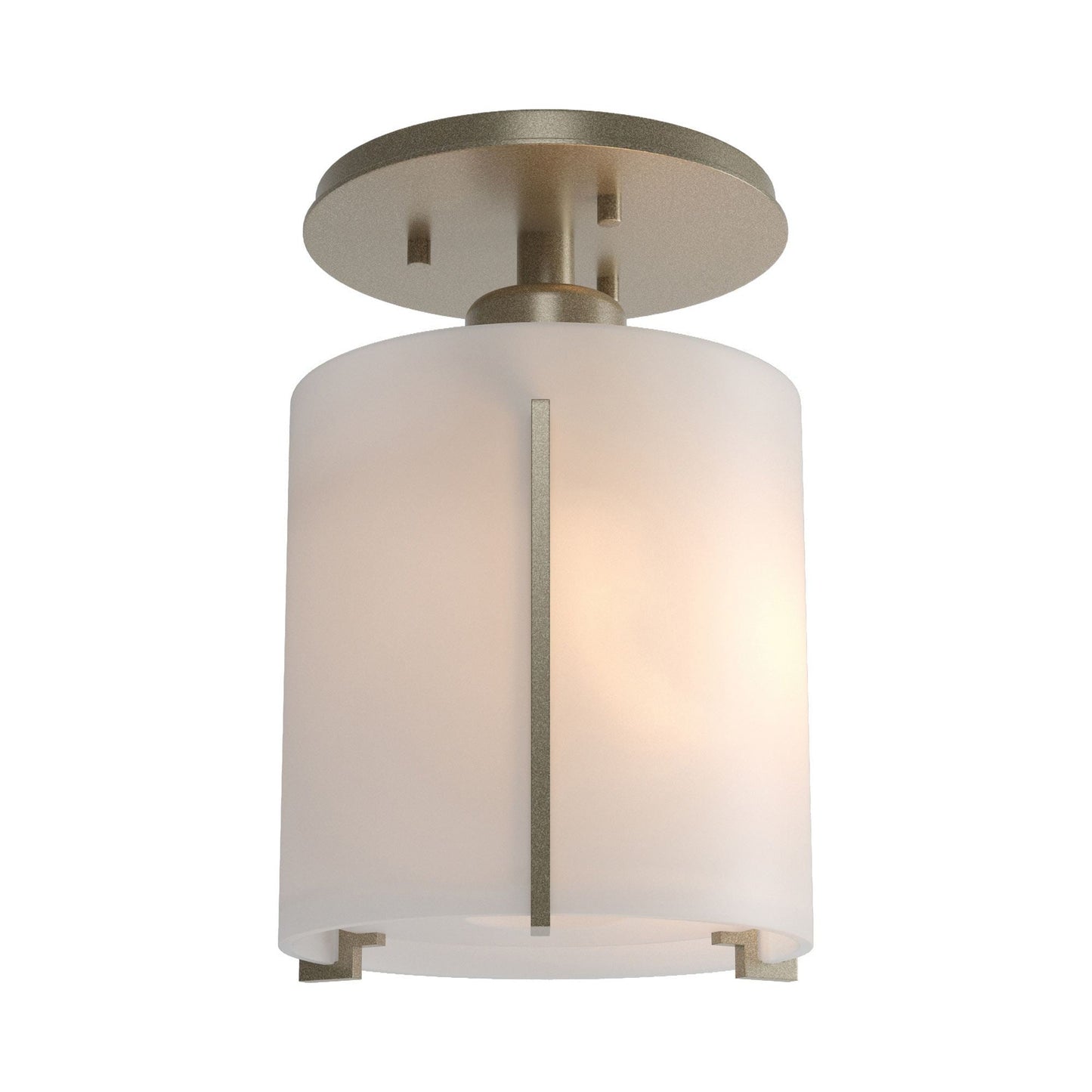 Exos Round Semi Flush Mount Ceiling Light in Soft Gold.