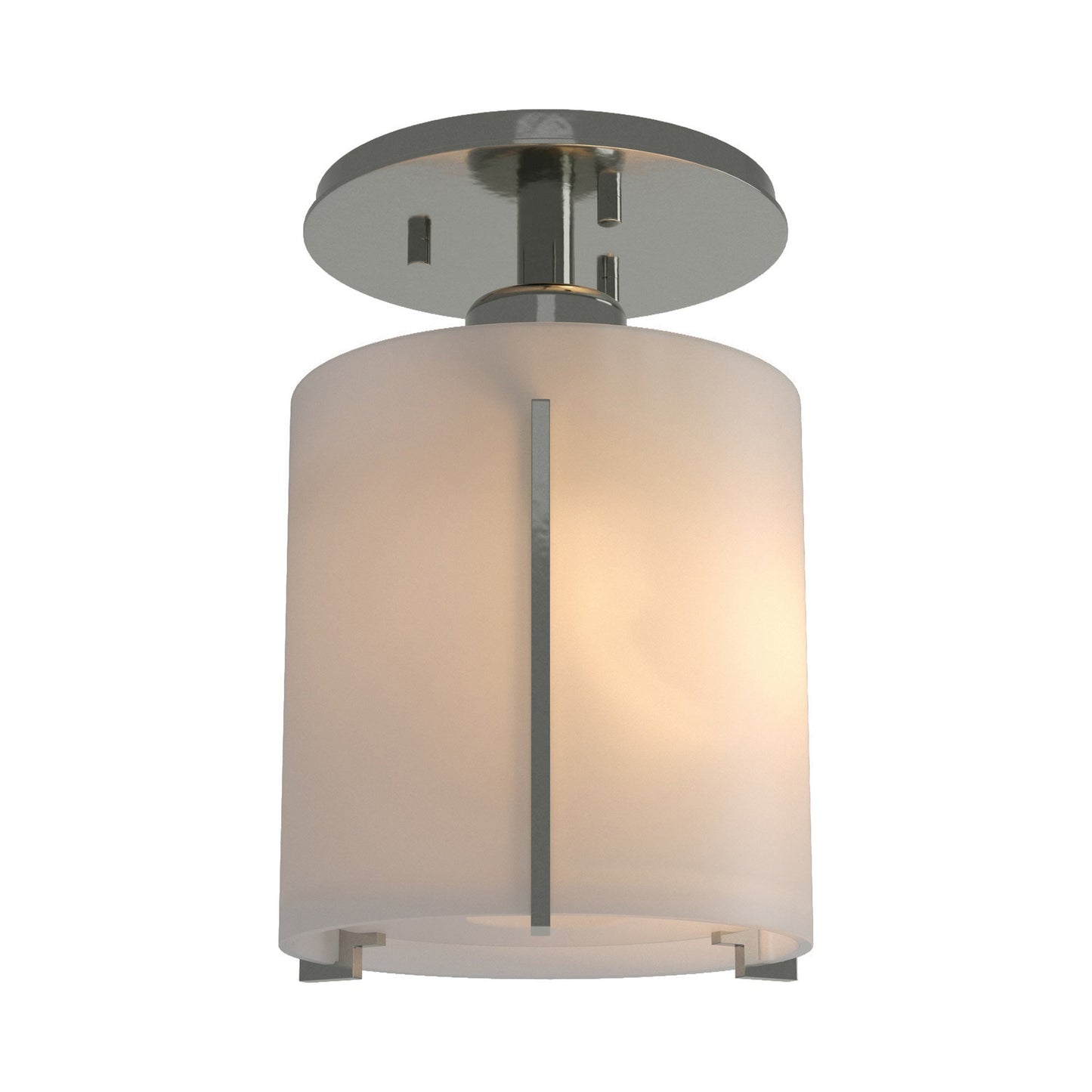 Exos Round Semi Flush Mount Ceiling Light in Sterling.