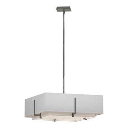 Exos Square Double Shade Pendant Light in Natural Iron/Natural Anna (Large).