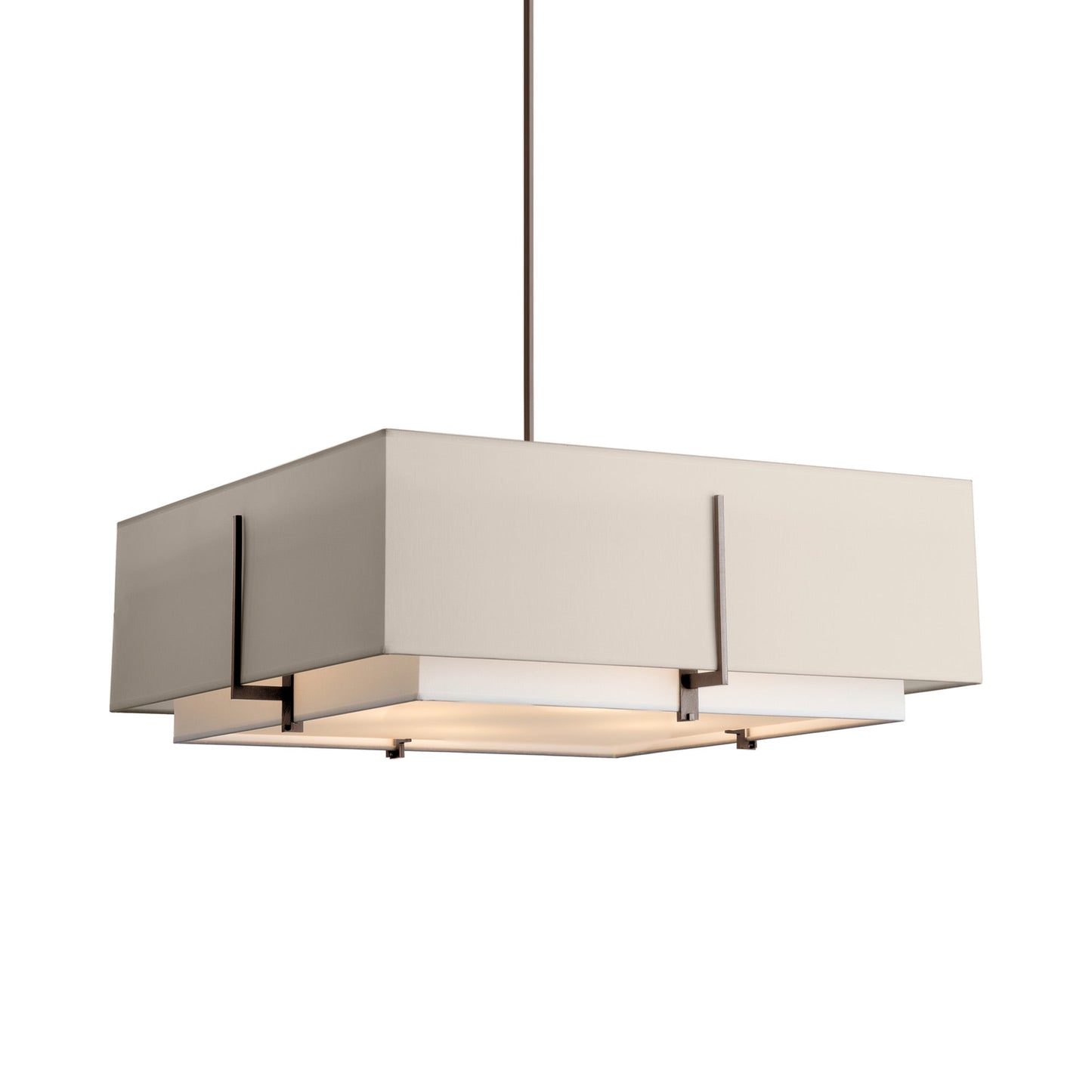 Exos Square Double Shade Pendant Light in Detail.