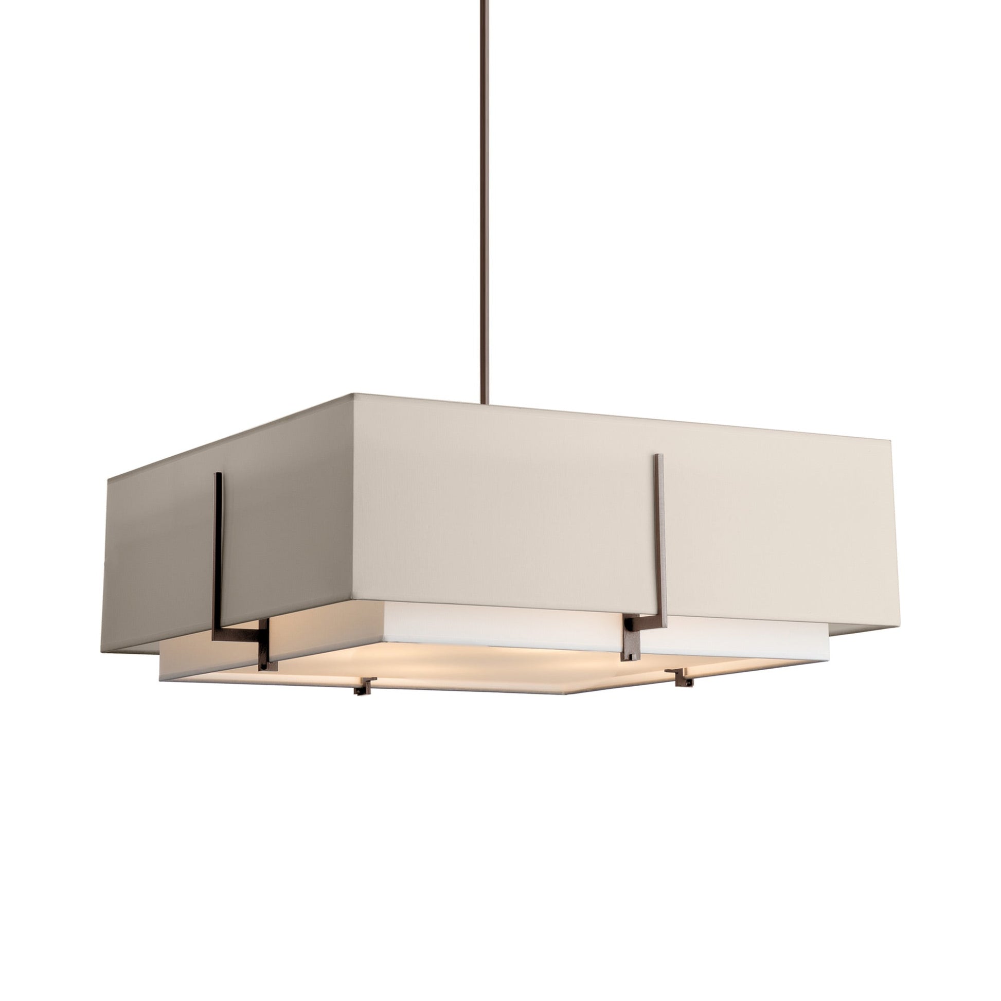 Exos Square Double Shade Pendant Light in Detail.