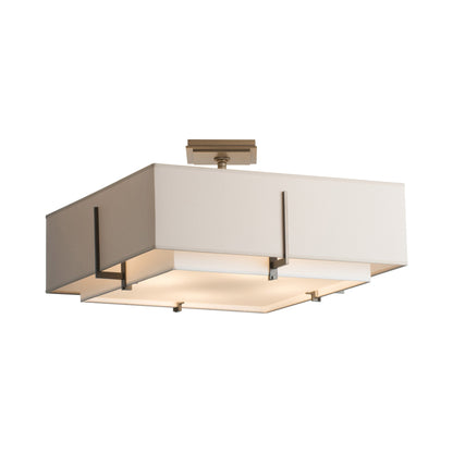 Exos Square Double Shade Semi Flush Mount Ceiling Light in Detail.