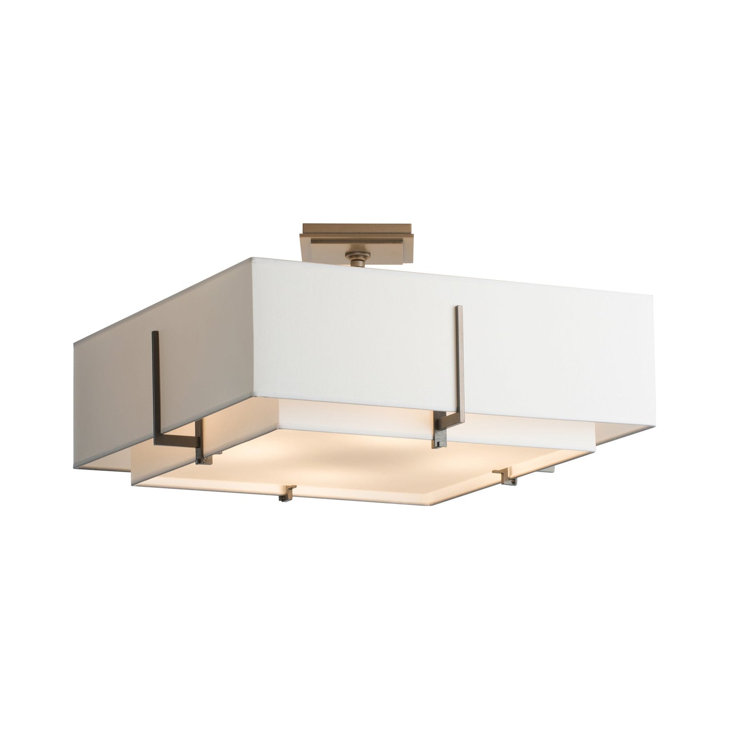 Exos Square Double Shade Semi Flush Mount Ceiling Light in Detail.