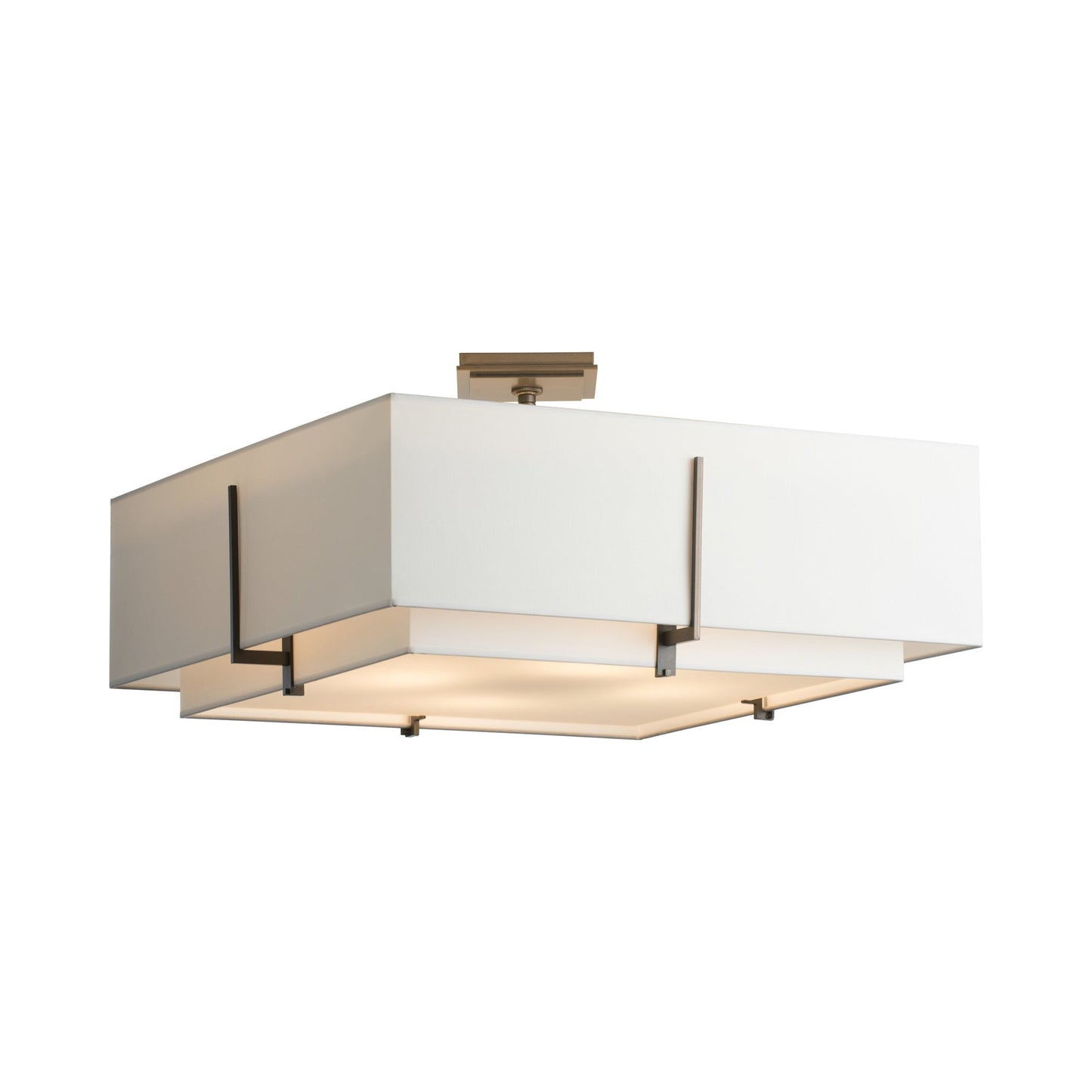Exos Square Double Shade Semi Flush Mount Ceiling Light in Detail.