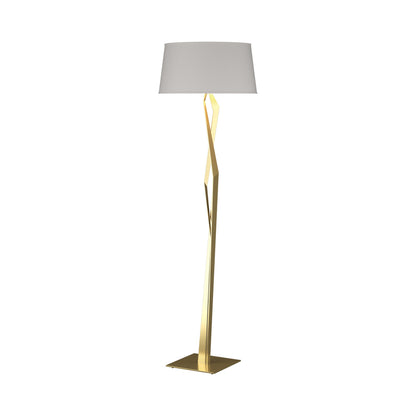 Facet Floor Lamp in Modern Brass (Flax).