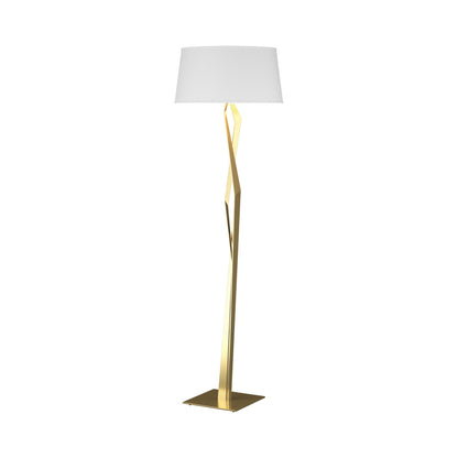 Facet Floor Lamp in Modern Brass (Natural Anna).