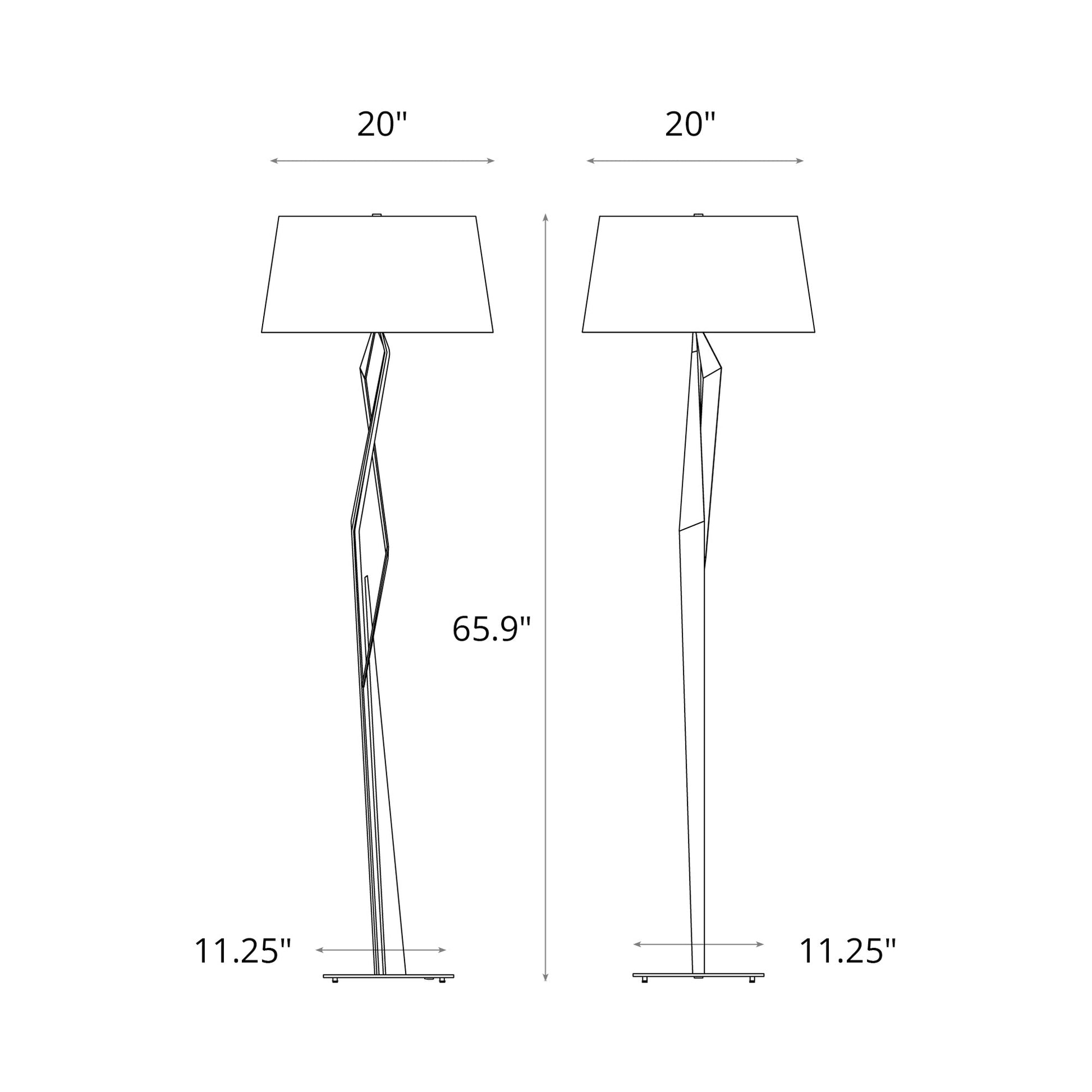 Facet Floor Lamp - line drawing.