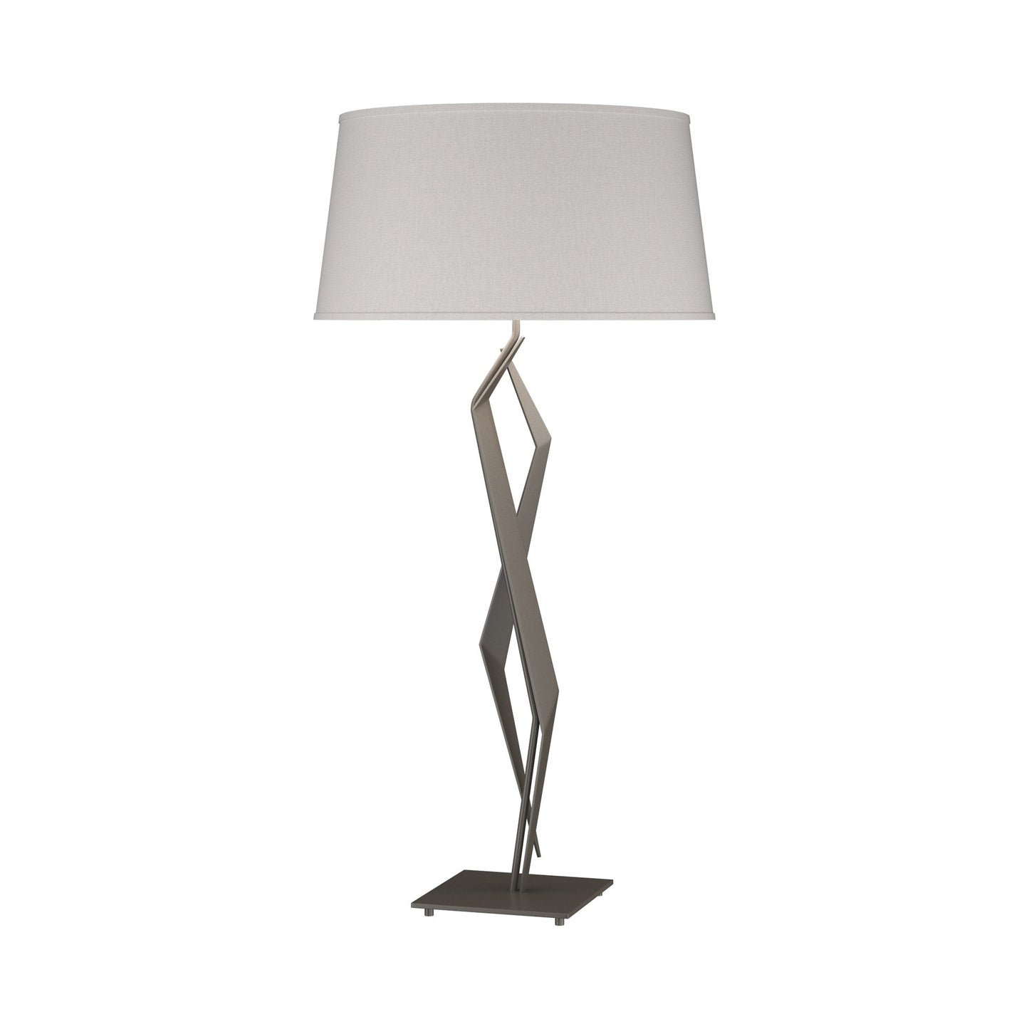 Facet Table Lamp in Dark Smoke (Flax).