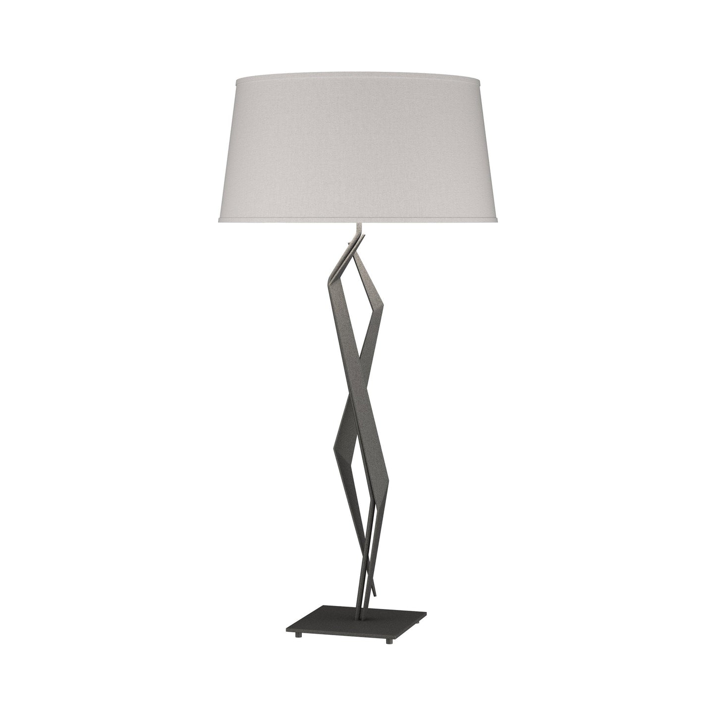 Facet Table Lamp in Natural Iron (Flax).